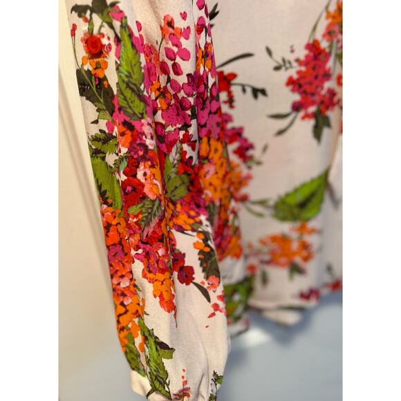 Hale Bob Floral Blouse with Tab Sleeve, Size S - Picture 3 of 7